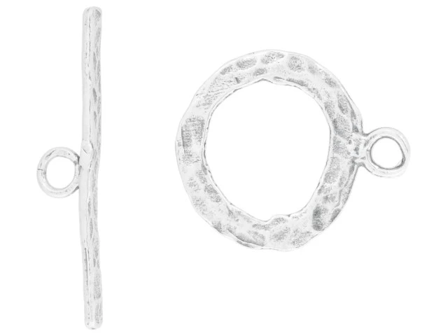 Sterling Silver Hammered Toggle Clasp