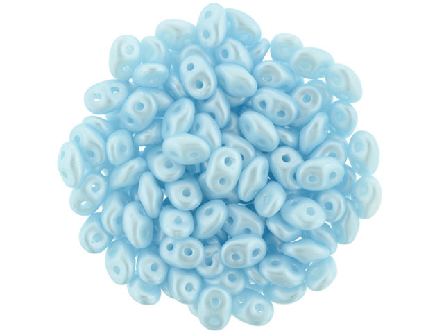 Matubo SuperDuo 2 x 5mm Pearl Coat - Azure 2-Hole Seed Bead 2.5-Inch Tube