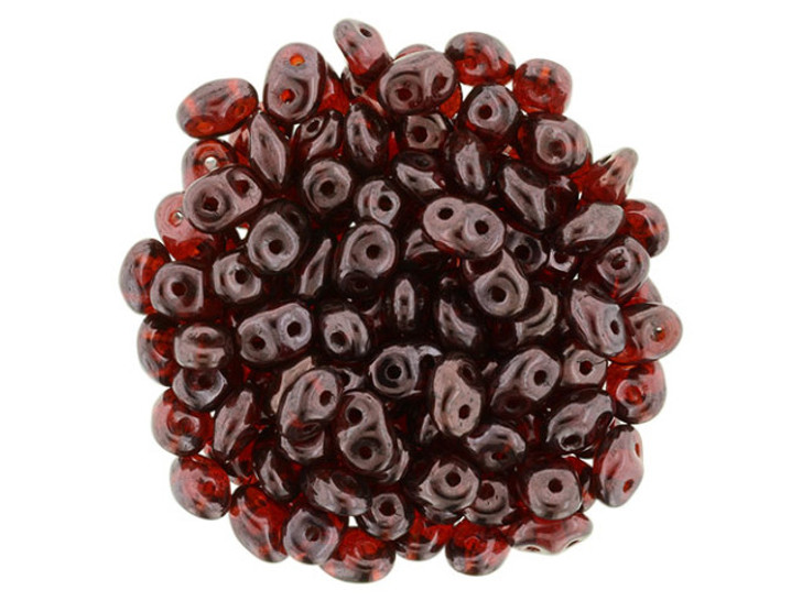 Matubo SuperDuo 2 x 5mm Siam Ruby - Vega 2-Hole Seed Bead 2.5-Inch Tube