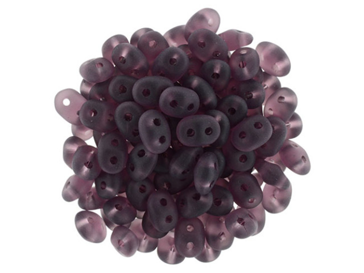 Matubo SuperDuo 2 x 5mm Matte - Amethyst 2-Hole Seed Bead 2.5-Inch Tube