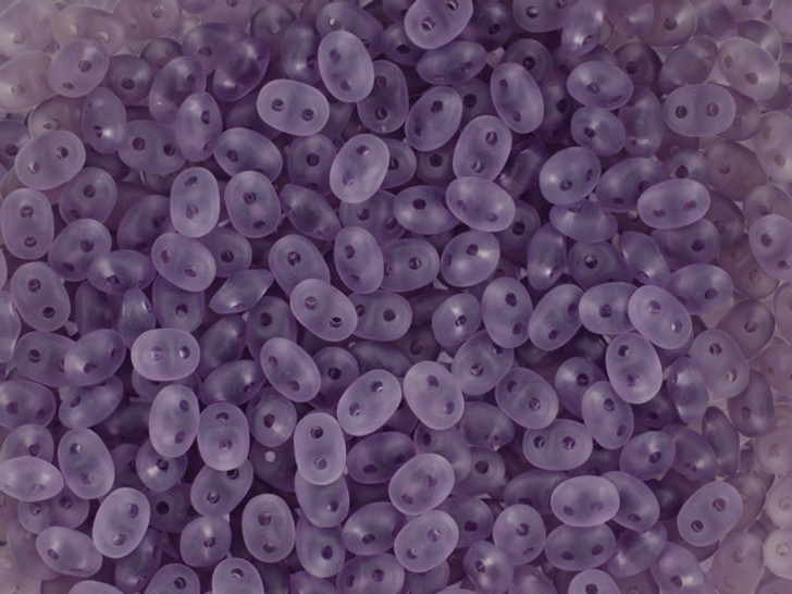 Matubo SuperDuo 2 x 5mm Matte - Lt Tanzanite 2-Hole Seed Bead 2.5-Inch Tube