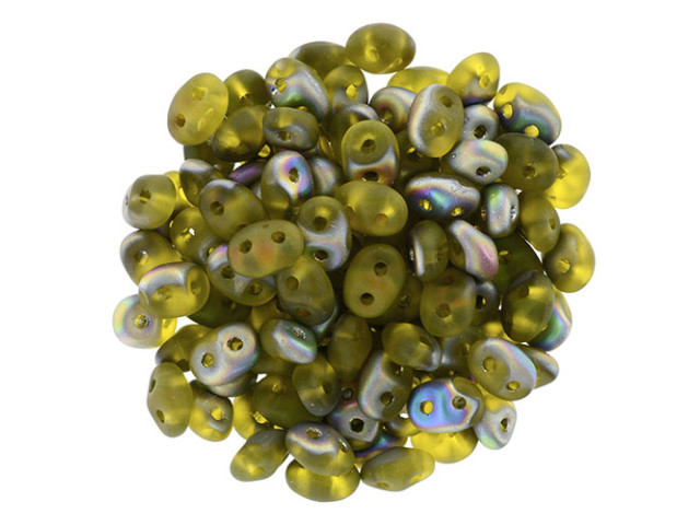 Clearance - Was $3.59 - Matubo SuperDuo 2 x 5mm Matte - Jonquil - Vitral 2-Hole Seed Bead 2.5-Inch Tube
