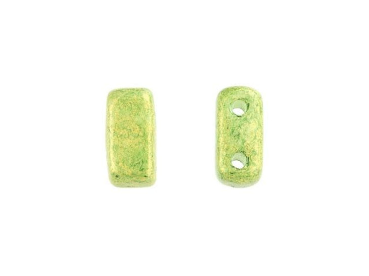 CzechMates Glass 3 x 6mm Pacifica Avocado 2-Hole Brick Bead Strand