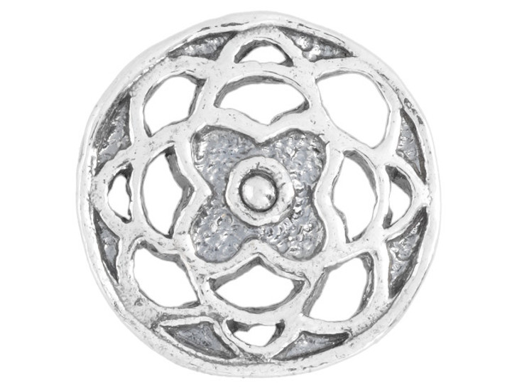 Artbeads Designer Embellishments Sterling Silver Round Flower Disc Embellishment