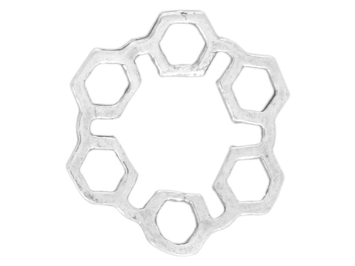 Artbeads Sterling Silver 6-Hole Honeycomb Embellishment