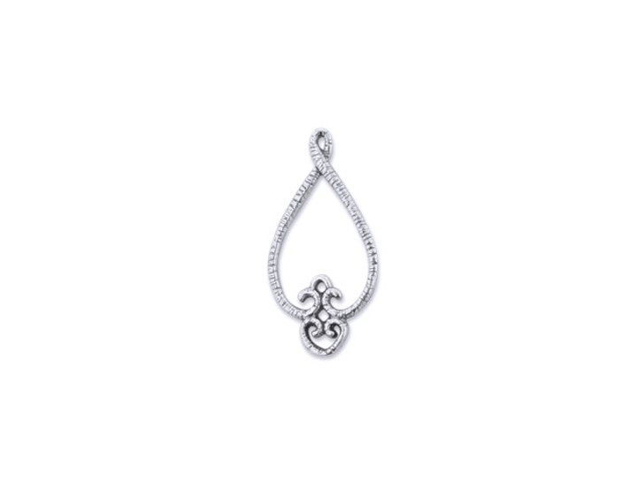 Clearance - Was $9.19 - Artbeads Sterling Silver Pear-Shaped Pendant with Heart Drop