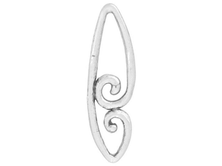 Artbeads Sterling Silver Side Oval Wave Embellishment