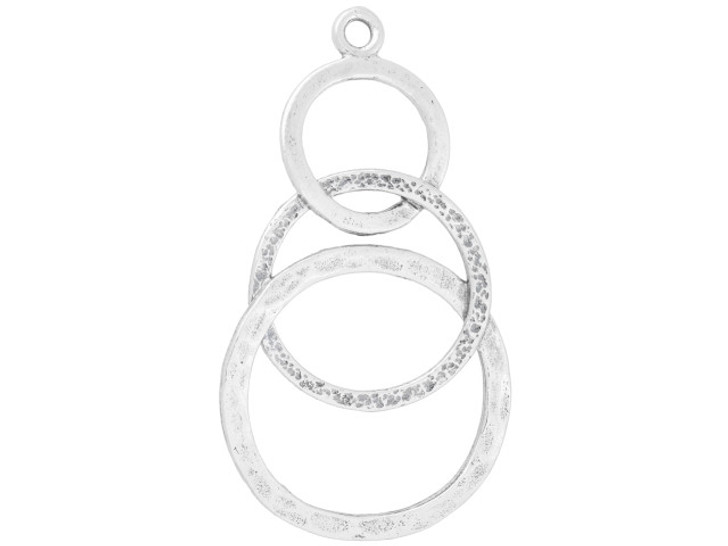 Artbeads Sterling Silver 3 Ring Cutout Dangle Pendant