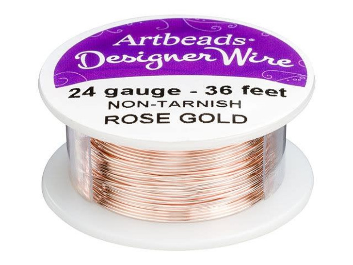 Artbeads Designer Wire - Rose Gold Non-Tarnish 24 Gauge (36 ft. spool)