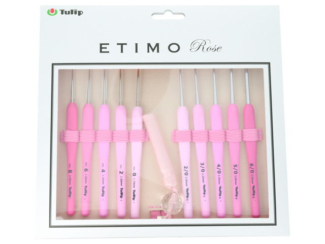 Tulip Etimo Crochet Hook Set w/Cushion Grip (13 Pcs) : Rose Lace