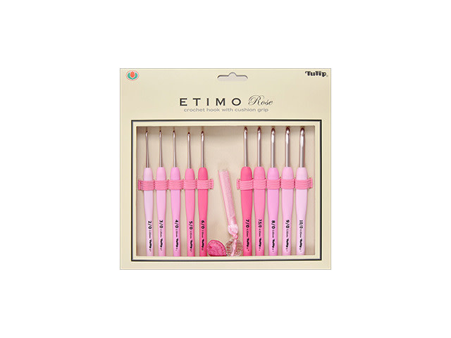 Tulip Etimo Cushion Grip Crochet Hook Set (14 Pcs) : Rose
