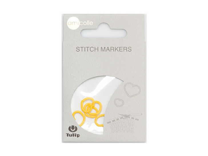 Tulip Stitch Markers - Heart - Yellow Medium (7 Pcs)
