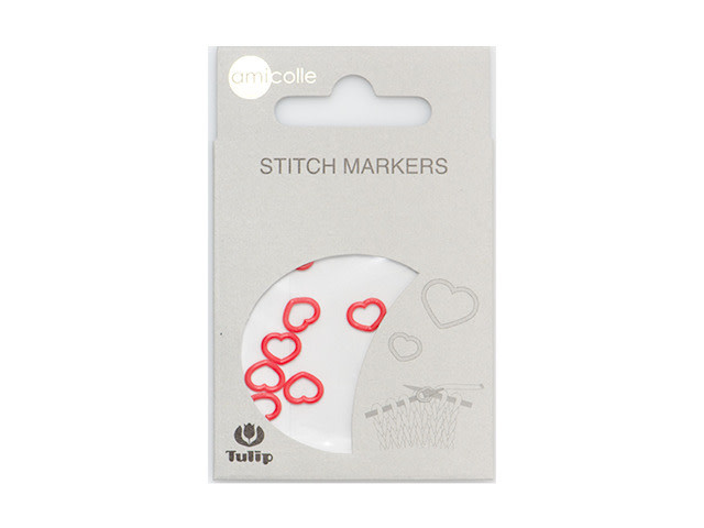 Tulip Stitch Markers - Heart - Red Small (7 Pcs)