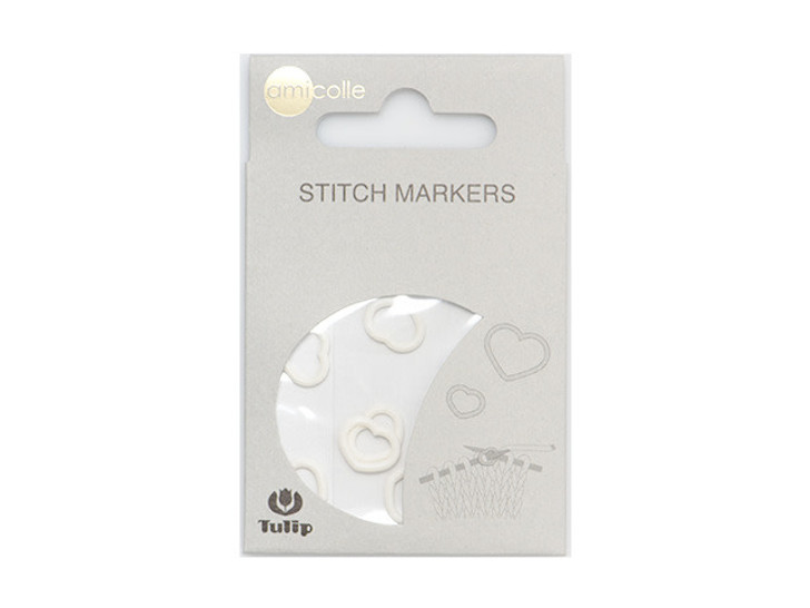 Tulip Stitch Markers - Heart - White Medium (7 Pcs)