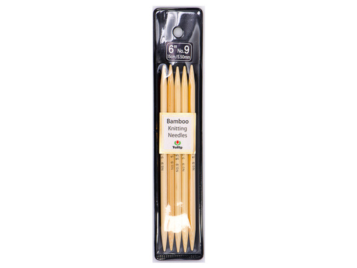 Tulip 6" (15cm) Bamboo Knitting Needles (5 Pcs) : Size 9 (5.50mm)
