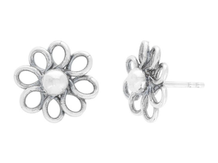 Artbeads Sterling Silver Flower Design Post Earring (1 Pair)