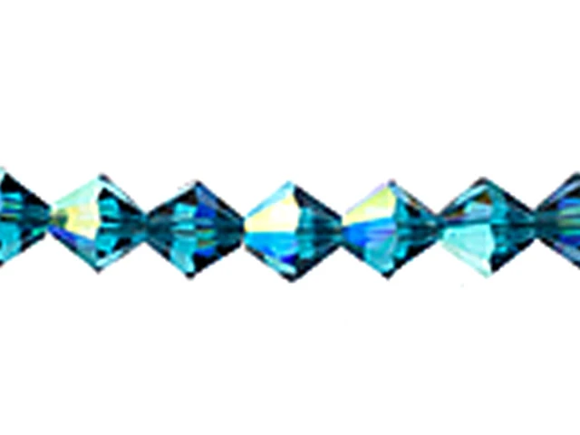 Clearance - Was $6.79 - Preciosa Indicolite AB 6mm Bicone Bead (36pcs)