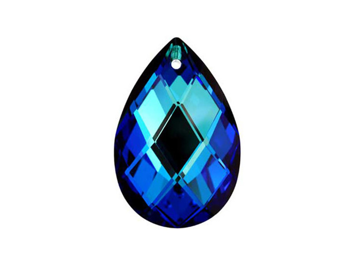 Preciosa Bermuda Blue 39 x 25mm Drop Almond Pendant Preciosa Bermuda Blue 39 x 25mm Drop Almond Pendant