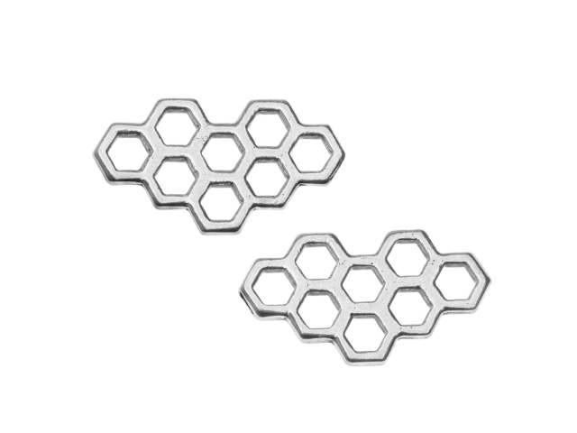 TierraCast Antique Silver-Plated Pewter Honeycomb Link