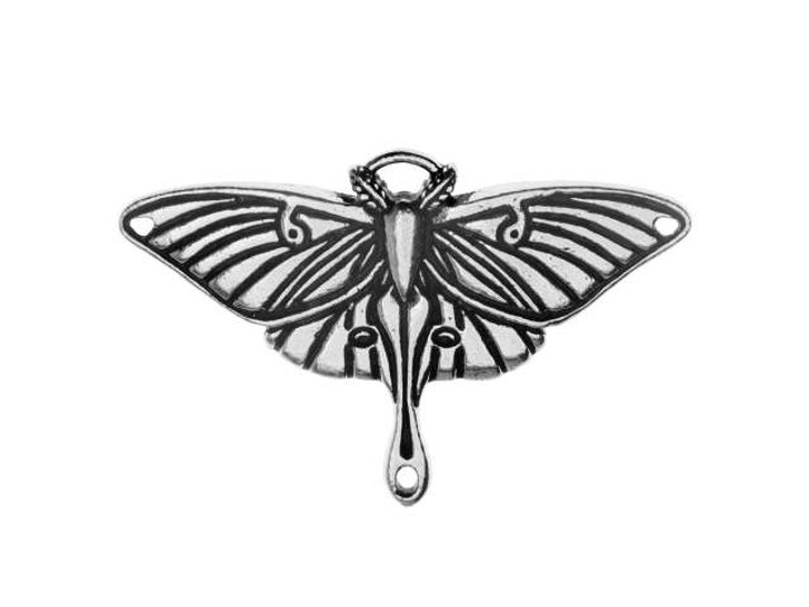 TierraCast Antique Silver-Plated Pewter Luna Moth Pendant