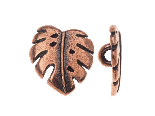 TierraCast Antique Copper-Plated Pewter Monstera Button