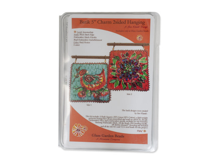 Batik Hanging Quilt Charm Kit - 2-Sided Bird and Flower
