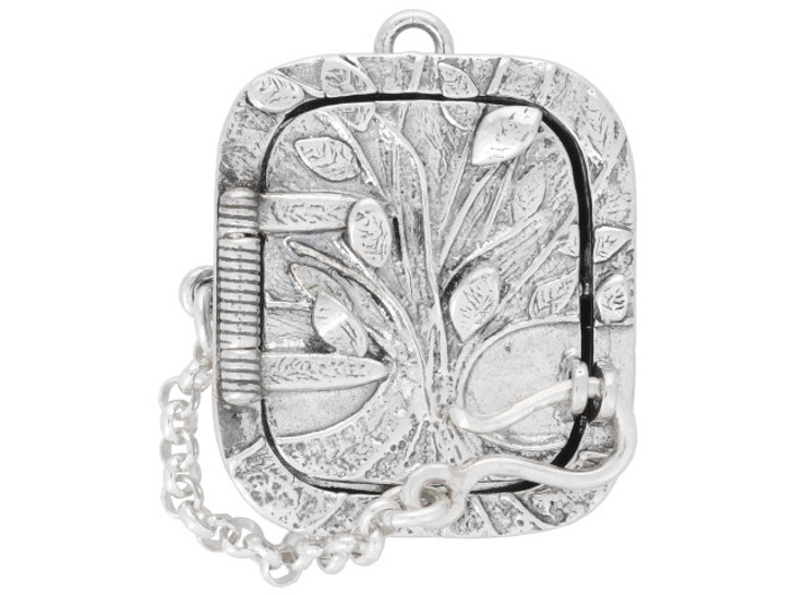 Artbeads Sterling Silver Small Square Tree Locket