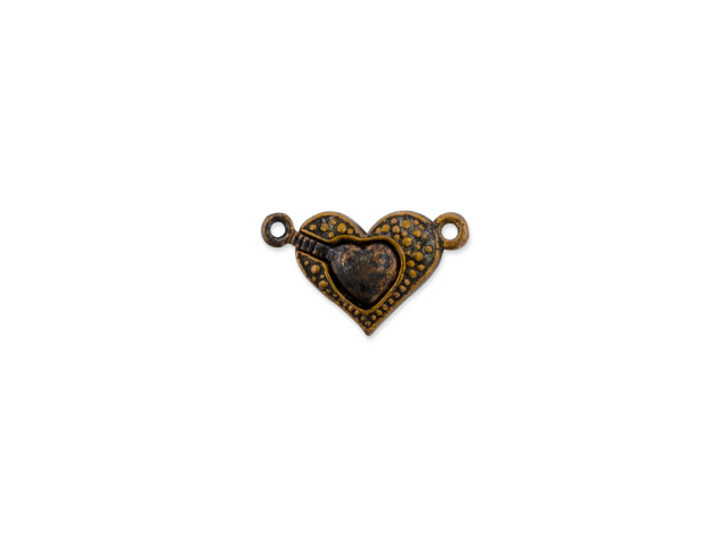 Clearance - Was $5.69 - Antique Copper-Plated Magnetic Dotted Heart Clasp