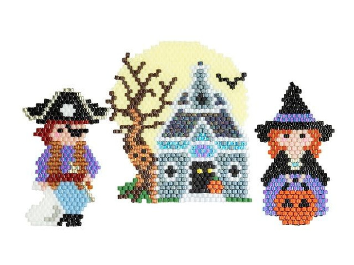 Artbeads Witch, Pirate, and Haunted House Brick Stitch Jewelry Kit Â (featuring TOHO Treasure Beads)