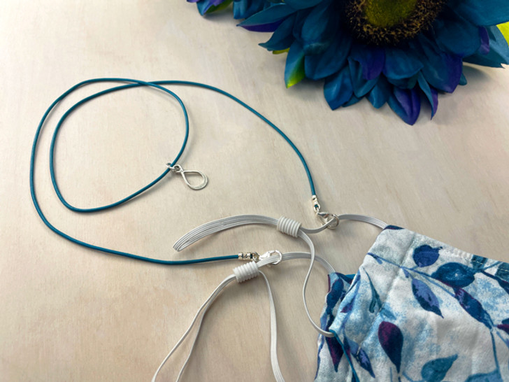 Blue Leather Mask Chain