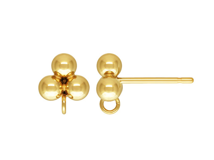 Buy 5mm Trinity Ball Stud Earrings in 14k Solid Gold , Tiny 3 Gold Ball  Stud Earrings, Triple Dot Tragus Small Cartilage Conch Lobe Helix Pin  Online in India - Etsy