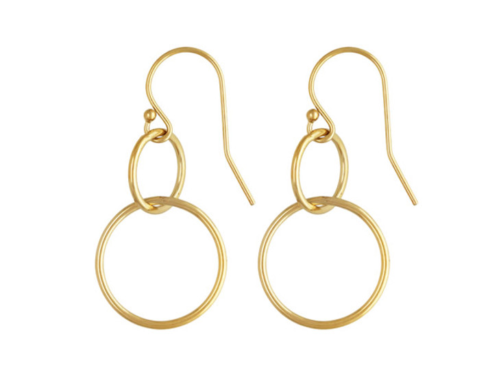 Gold-Filled 14K/20 Ball End Ear Wire with Interlocking Rings (1 Pair)