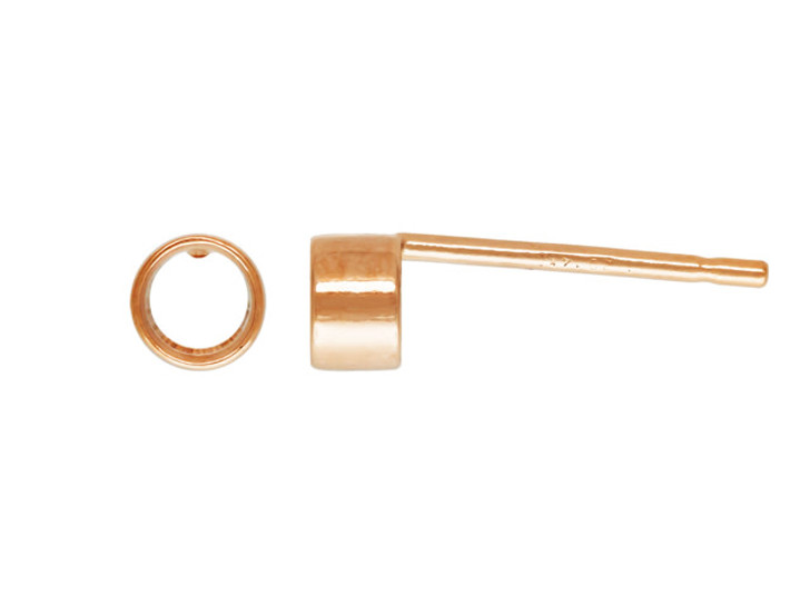 Clearance - Was $6.99 - Rose Gold-Filled 14K/20 3.0mm Bezel Post Earring (1 Pair)