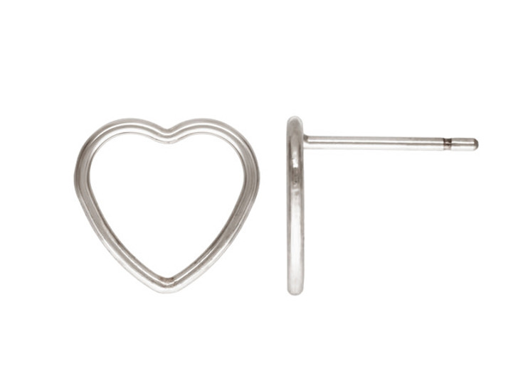 Sterling Silver 10mm Heart Post Earring (1 Pair) Sterling Silver 10mm Heart Post Earring (1 Pair)