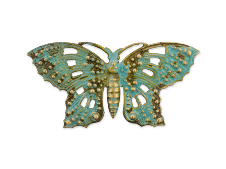Brass Becky's Butterfly Embellishment with Patina