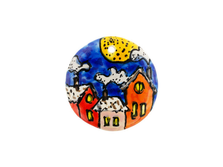 Damyanah Studio Blue Sky City Small Round Pendant Damyanah Studio Blue Sky City Small Round Pendant
