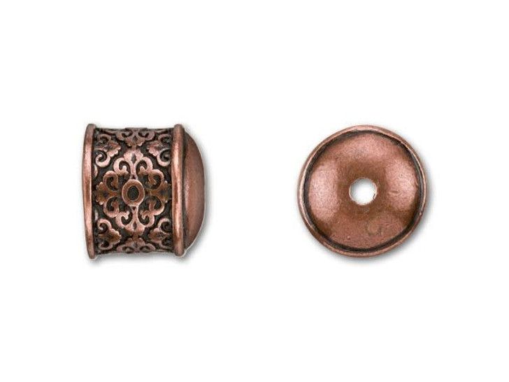 B&B Benbassat 10mm Antique Copper-Plated Pewter Filigree End Cap