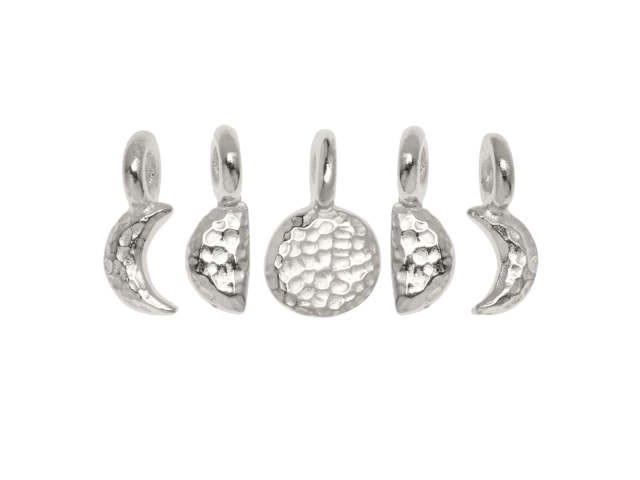 TierraCast Silver-Plated Moon Phases Charm Set