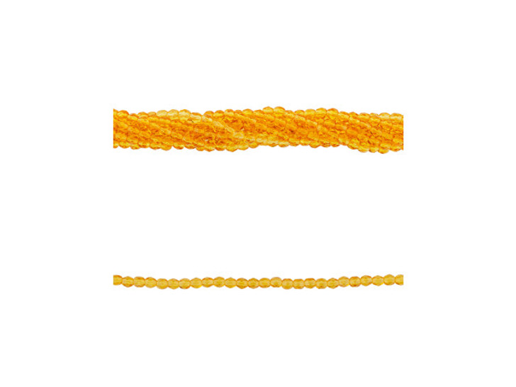 Czech Glass 4mm Medium Topaz Fire-Polish Bead Strand by Starman