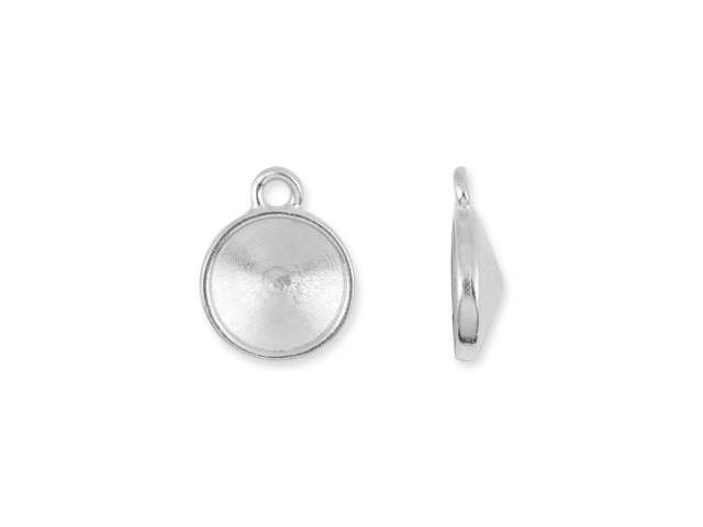 TierraCast White-Bronze-Plated 12mm Rivoli Setting Charm