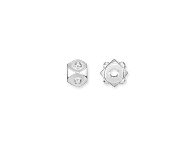 TierraCast White-Bronze-Plated Pewter Small Cube Spacer EuroBead