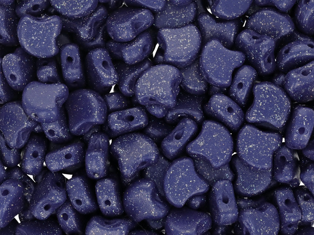 Matubo 2-Hole Stardance Midnight Blue Ginkgo Leaf Bead 2.5-Inch Tube