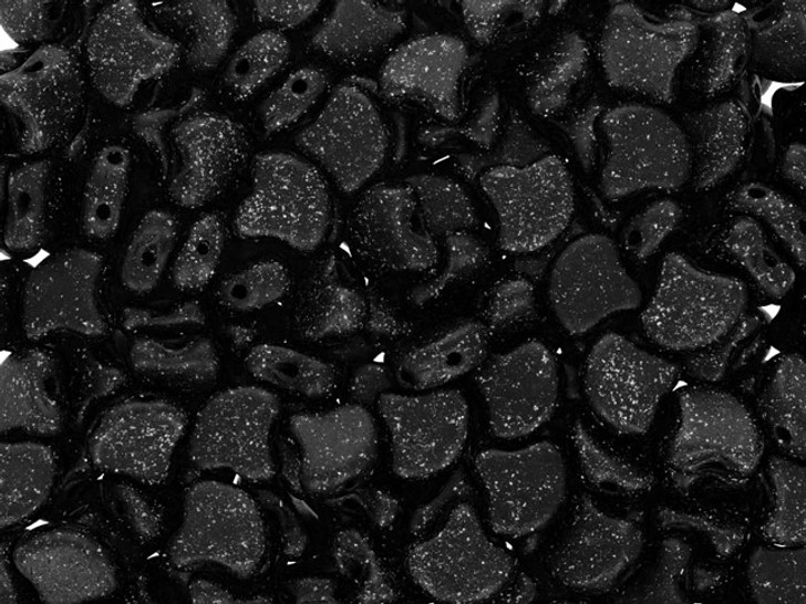 Matubo 2-Hole Stardance Anthracite Ginkgo Leaf Bead 2.5-Inch Tube