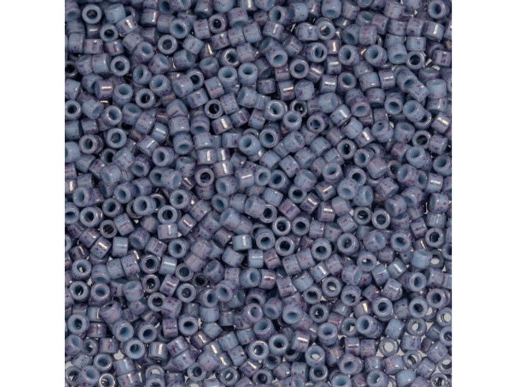 TOHO Aiko 11/0 Marbled Light Blue-Amethyst Precision Cylinder Seed Beads, 4g Pack