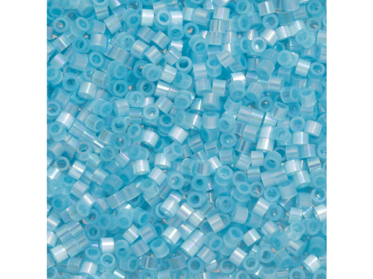 TOHO Aiko 11/0 Fiber-Optic Iridescent Pale Blue Precision Cylinder Seed Beads, 4g Pack
