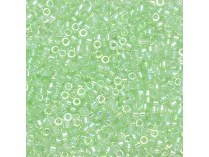 TOHO Aiko 11/0 Transparent Dyed Spring Green Rainbow Precision Cylinder Seed Beads, 4g Pack