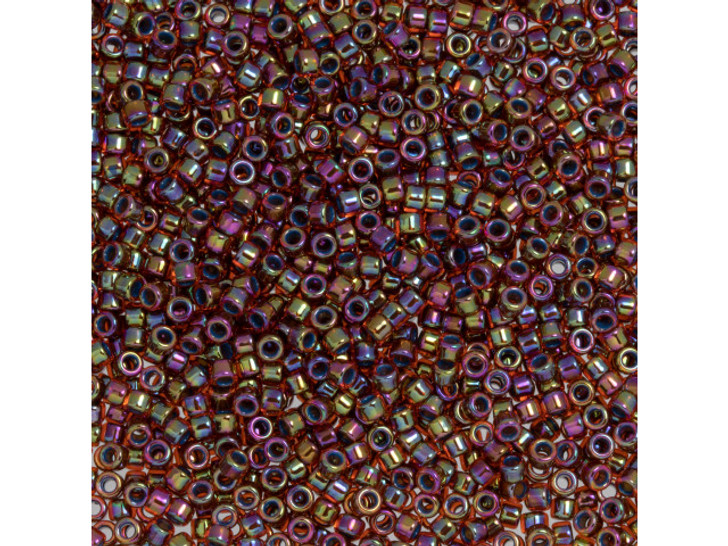 TOHO Aiko 11/0 Teal-Lined Hyacinth Rainbow Precision Cylinder Seed Beads, 4g Pack