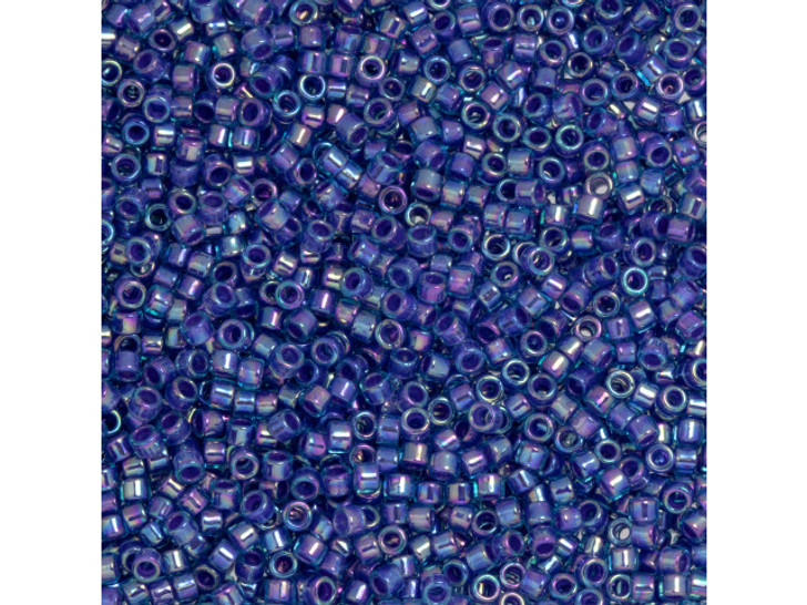 TOHO Aiko 11/0 Lavender-Lined Aqua Rainbow Precision Cylinder Seed Beads, 4g Pack
