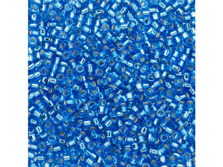 TOHO Aiko 11/0 Transparent Silver-Lined Blue Topaz Precision Cylinder Seed Beads, 4g Pack