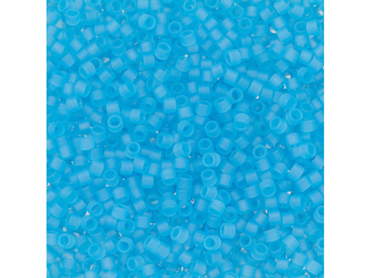 TOHO Aiko 11/0 Transparent Frosted Aquamarine Precision Cylinder Seed Beads, 4g Pack